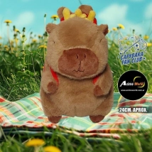 PELUCHE CARPINCHO-CAPIBARA CON MOCHILA PAPAS FRITAS #1 (24CM APROX) (P1642)