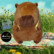PELUCHE CARPINCHO-CAPIBARA CON MOCHILA ABEJA #1 (33CM APROX) (P1644)