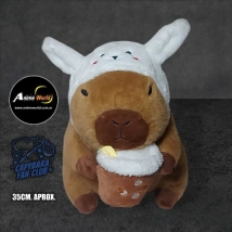 PELUCHE CARPINCHO-CAPIBARA DISFRAZ #1 BLANCO IMPORTADO (35CM APROX) (P1645)