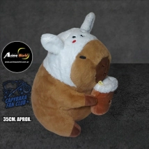 PELUCHE CARPINCHO-CAPIBARA DISFRAZ #1 BLANCO IMPORTADO (35CM APROX) (P1645)