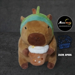 PELUCHE CARPINCHO-CAPIBARA DISFRAZ #2 VERDE IMPORTADO (35CM APROX) (P1646)