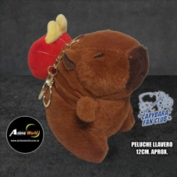 PELUCHE LLAVERO PREMIUM - CARPINCHO-CAPIBARA CON MOCHILA PAPAS FRITAS #1 (12CM APROX) (P1649)