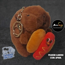 PELUCHE LLAVERO PREMIUM - CARPINCHO-CAPIBARA HOT DOG #1 (12CM APROX) (P1651)