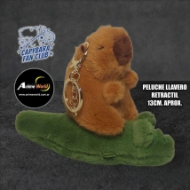 PELUCHE LLAVERO PREMIUM - CARPINCHO-CAPIBARA RETRACTIL COCODRILO #1 (13CM APROX) (P1653)