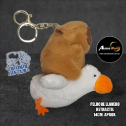 PELUCHE LLAVERO PREMIUM - CARPINCHO-CAPIBARA RETRACTIL CIGUE�A #1 (14CM APROX) (P1654)