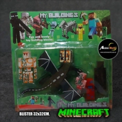 MINECRAFT BLISTER X6 MAS DRAGON #2 (BLISTER 32x32CM) (F0930)