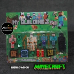 MINECRAFT BLISTER X6 MAS CAJAS #1 (BLISTER 35x29CM) (F0931)