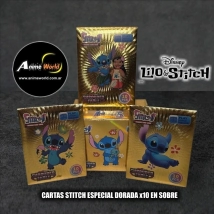 CARTAS STITCH ESPECIAL DORADA x10 EN SOBRE (A0631)