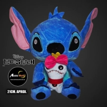PELUCHE STITCH - STITCH SENTADO CON SCRUMP (21CM APROX) (P1765)