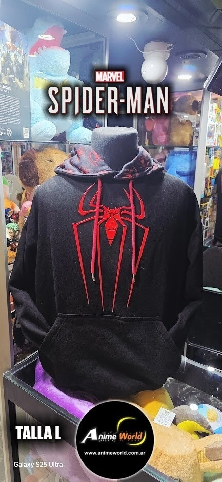 BUZO CANGURO CON CAPUCHA SPIDERMAN ARA�A 3D #1 IMPORTADO (TALLA L) (R1103)