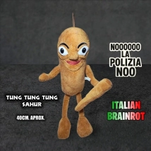 PELUCHE ITALIAN BRAINROT - TUNG TUNG TUNG SAHUR #1 (40CM APROX) (P1784)