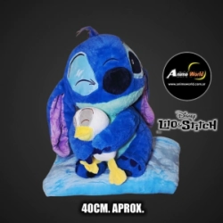 PELUCHE CON MANTA STITCH CON PATO #1 (40CM APROX) (P1798)