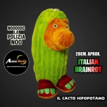 PELUCHE ITALIAN BRAINROT - IL CACTO HIPOPOTAMO #1 (20CM APROX) (P1828)