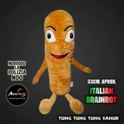 PELUCHE ITALIAN BRAINROT - TUNG TUNG TUNG SAHUR #2 (33CM APROX) (P1832)