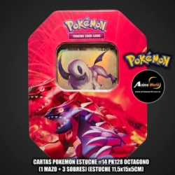 CARTAS POKEMON ESTUCHE #14 PK128 OCTAGONO (1 MAZO + 3 SOBRES) (ESTUCHE 11,5x15x5CM) (A0652)
