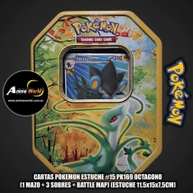 CARTAS POKEMON ESTUCHE #15 PK169 OCTAGONO (1 MAZO + 3 SOBRES + BATTLE MAP) (ESTUCHE 11,5x15x7,5CM) (