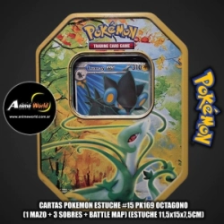 CARTAS POKEMON ESTUCHE #15 PK169 OCTAGONO (1 MAZO + 3 SOBRES + BATTLE MAP) (ESTUCHE 11,5x15x7,5CM) (