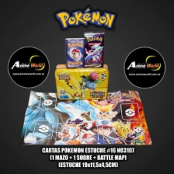 CARTAS POKEMON ESTUCHE #16 NO3107 (1 MAZO + 1 SOBRE + BATTLE MAP) (ESTUCHE 19x11,5x4,5CM) (A0654)
