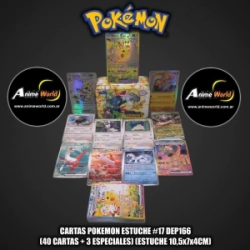 CARTAS POKEMON ESTUCHE #17 DEP166 (40 CARTAS + 3 ESPECIALES) (ESTUCHE 10,5x7x4CM) (A0655)