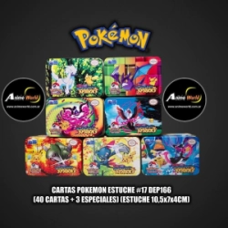 CARTAS POKEMON ESTUCHE #17 DEP166 (40 CARTAS + 3 ESPECIALES) (ESTUCHE 10,5x7x4CM) (A0655)