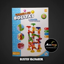 JUEGO CARRERA DE BOLITAS (74PCS) (BLISTER 18x24x8CM) (A0668)