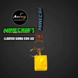 LLAVERO GOMA MINECRAFT CON LUZ #7 (N0641)
