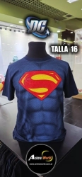 REMERA ALGODON IMPORTADO 3D SUPERMAN #1 AZUL (TALLA 16) (R1122)