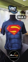 REMERA ALGODON IMPORTADO 3D SUPERMAN #1 AZUL (TALLA S) (R1123)