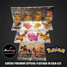 CARTAS POKEMON ESPECIAL PLATEADA EN CAJA x25 (A0679)