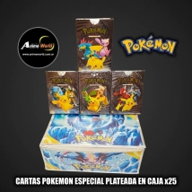 CARTAS POKEMON ESPECIAL PLATEADA EN CAJA x25 (A0679)