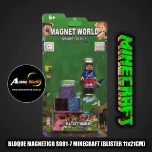 BLOQUE MAGNETICO x3 VERDE S001-7 MINECRAFT (BLISTER 11x21CM) (L1114)