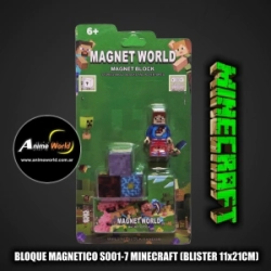 BLOQUE MAGNETICO x3 VERDE S001-7 MINECRAFT (BLISTER 11x21CM) (L1114)