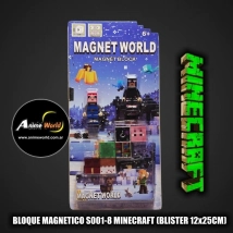 BLOQUE MAGNETICO x6 AZUL S001-8 MINECRAFT (BLISTER 12x25CM) (L1115)