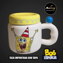 TAZA IMPORTADA BOB SPONJA #2 CON TAPA (V0051)