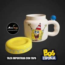 TAZA IMPORTADA BOB SPONJA #2 CON TAPA (V0051)