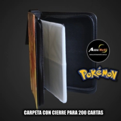 ALBUM PARA CARTAS POKEMON CARPETA CON CIERRE #1 KP001 (PARA 200 CARTAS) (A0692)