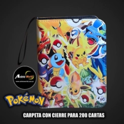 ALBUM PARA CARTAS POKEMON CARPETA CON CIERRE #3 KP001 (PARA 200 CARTAS) (A0694)
