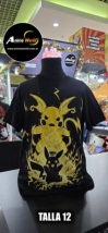 REMERA ALGODON IMPORTADO - POKEMON #1 (TALLA 12) (R1149) NEGRA