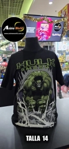 REMERA ALGODON IMPORTADO - HULK #1 (TALLA 14) (R1153) NEGRA