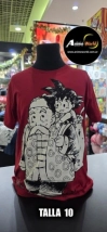 REMERA ALGODON IMPORTADO - DRAGON BALL #4 (TALLA 10) (R1161) ROJO