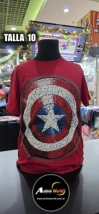 REMERA ALGODON IMPORTADO - CAPITAN AMERICA #2 (TALLA 10) (R1185) ROJO