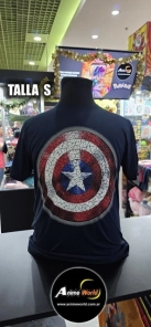 REMERA ALGODON IMPORTADO - CAPITAN AMERICA #2 (TALLA S) (R1187) AZUL