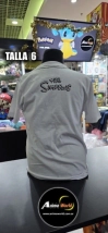 REMERA ALGODON IMPORTADO FLOCK ATERCIOPELADO - SIMPSONS #1 (TALLA 6) (R1193) BLANCO