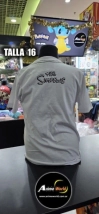 REMERA ALGODON IMPORTADO FLOCK ATERCIOPELADO - SIMPSONS #1 (TALLA 16) (R1198) BLANCO