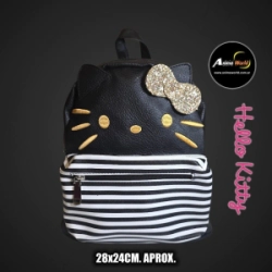MOCHILA MINI IMPORTADO HELLO KITTY #4 NEGRO (28x24CM APROX) (M0067)