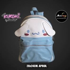 MOCHILA MINI IMPORTADO KUROMI CINNAMOROLL #2 CELESTE-BLANCO (28x24CM APROX) (M0068)