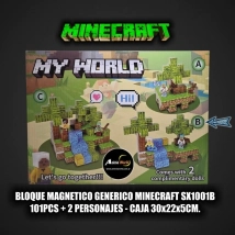 BLOQUE MAGNETICO GENERICO MINECRAFT SX1001B (101PCS + 2 PERSONAJES) (CAJA 30x22x5CM) (L1220)