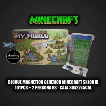 BLOQUE MAGNETICO GENERICO MINECRAFT SX1001B (101PCS + 2 PERSONAJES) (CAJA 30x22x5CM) (L1220)
