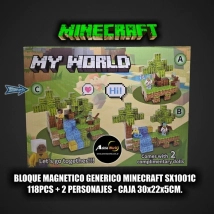 BLOQUE MAGNETICO GENERICO MINECRAFT SX1001C (118PCS + 2 PERSONAJES) (CAJA 30x22x5CM) (L1221)