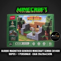 BLOQUE MAGNETICO GENERICO MINECRAFT SEMBO 301400 (90PCS + 1 PERSONAJE) (CAJA 28x20x4,5CM) (L1224)
